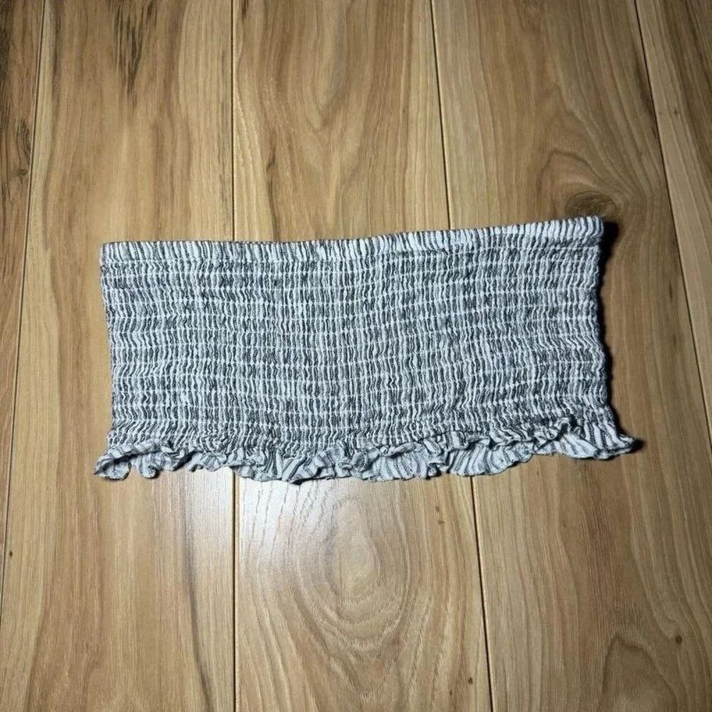 American Eagle Womens Small Neutral Striped Tube Top Preppy Layering